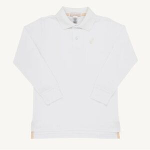 The Beaufort Bonnet Company Long Sleeve Prim & Proper Polo Worth Ave White